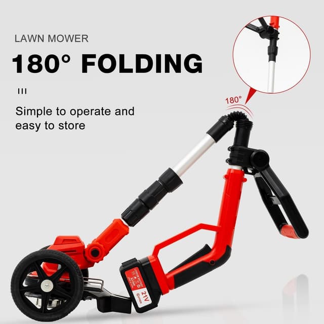 Detalle de OUTIGO Rasaerba/Decespugliatore elettrico a batteria a 21 V con asta telescopica e 3 lame