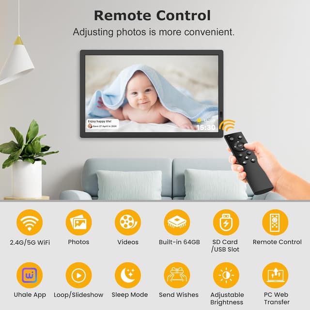 Thumbnail 4 de FANGOR 21.5" Digital Photo Frame 64GB