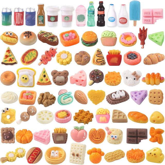 Detalle de DULEFUN 100pcs Miniature Foods & Drink Bottles Toy Set for Dollhouse Pretend Play
