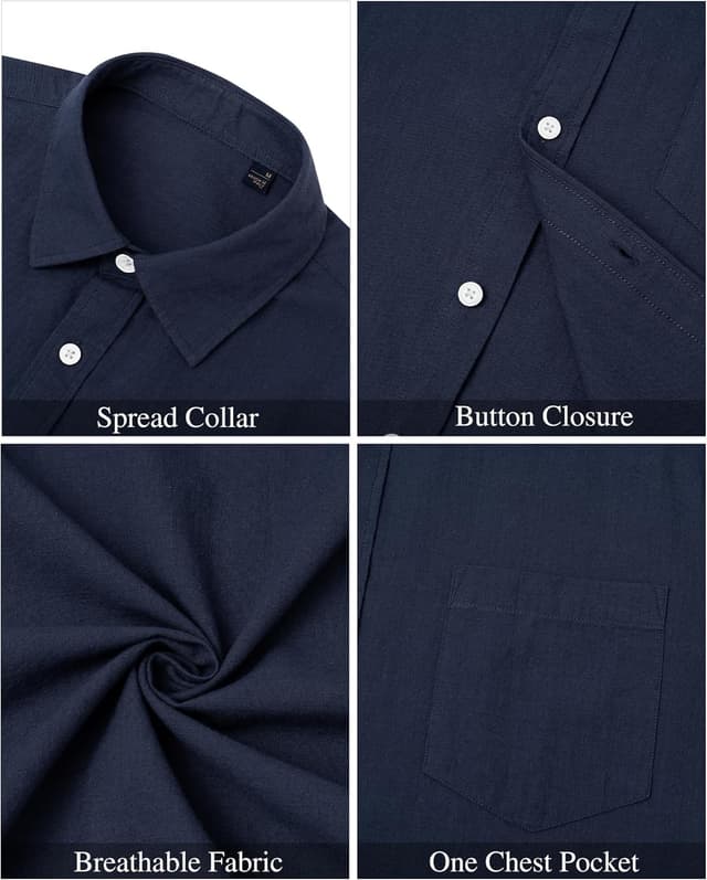 Detalle 1 de J.VER Leinenhemd Kurzarm, Regular Fit