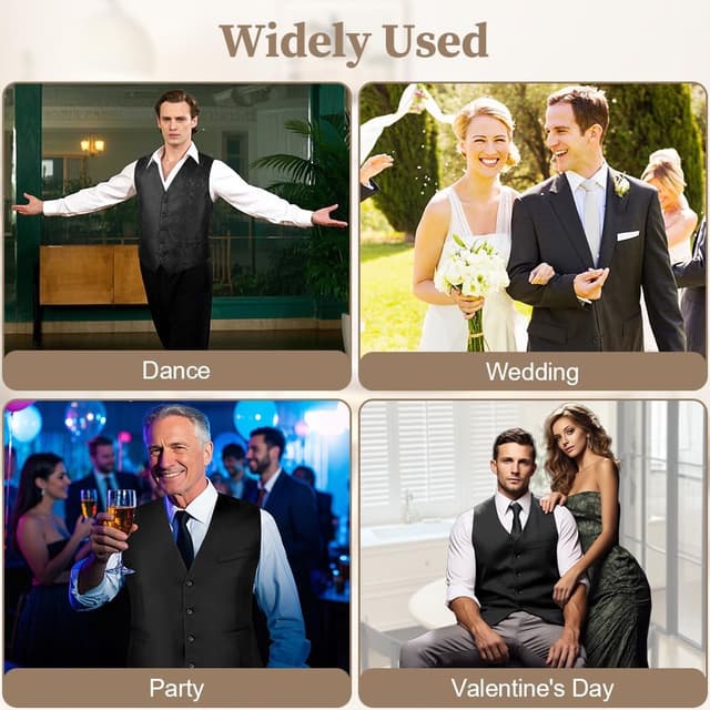 Thumbnail 6 de BSBUY Men's Black Waistcoat