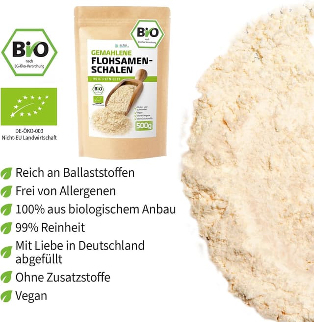 Thumbnail 2 de D&O Nature Products Flohsamenschalen 500 g