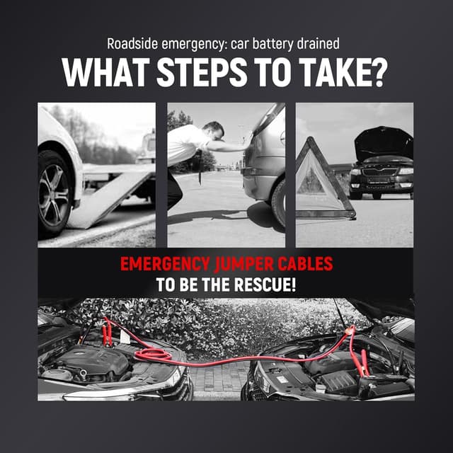 Detalle de TOPDC Heavy Duty 0 Gauge Jumper Cables, 20 Feet 1000Amp Booster Kit for 12V & 24V Trucks and SUVs