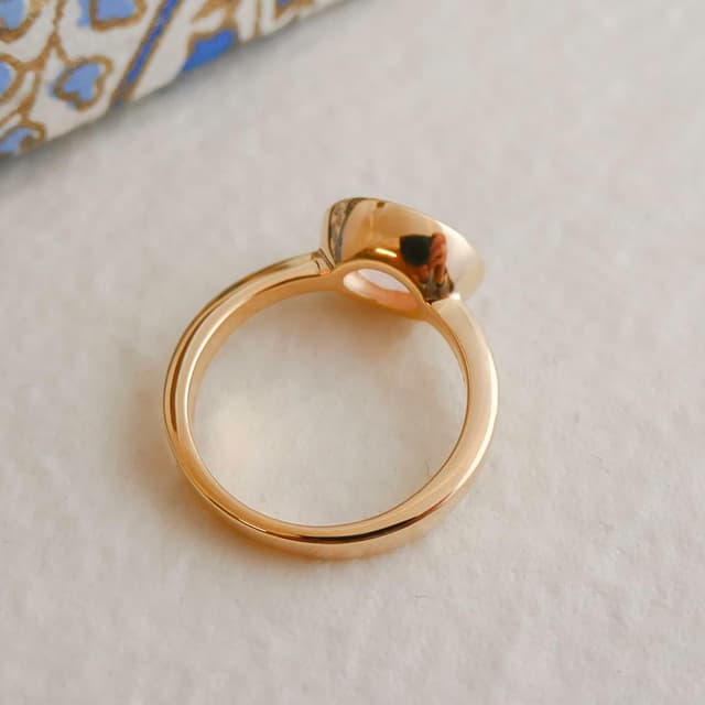 Detalle 2 de Sophia Rose Jewellery Rosenquarz 8x10 mm vergoldeter 925-Silberring (US Size 9, Ø 19)