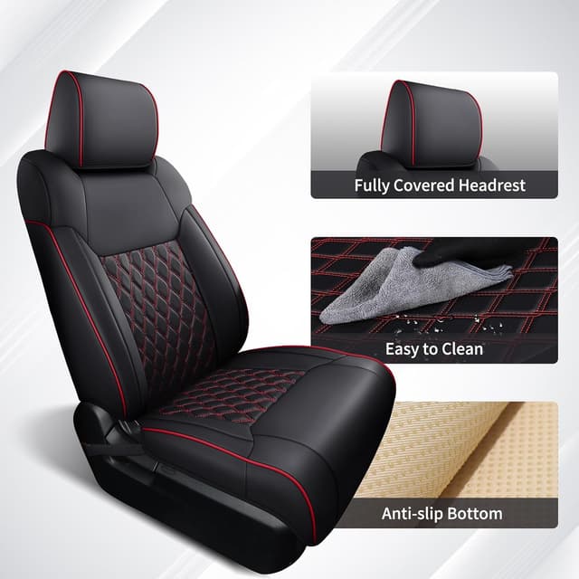 Detalle 1 de Huidasource Tacoma Seat Covers (Front & Rear) Full Coverage Waterproof Set for 2005–2015 Toyota Tacoma