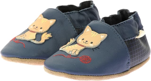 Detalle de Robeez Kitten Day — chausson en cuir souple pour enfant, semelle antidérapante