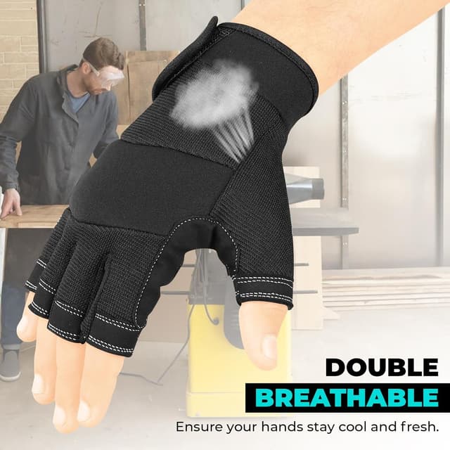 Thumbnail 5 de SAWANS Fingerless Heavy Duty Work Gloves XL