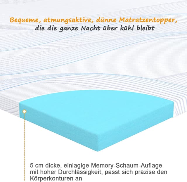 Detalle 1 de Sleremind Matratzen Topper 140x200, 5 cm