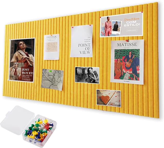 Detalle de Filz Pinnwand 80x40 cm selbstklebend, gelb