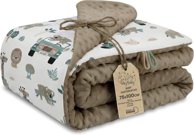 Detalle de Babydecke/Kuscheldecke für Kinderwagen – Winter- oder Ganzjahresdecke 75x100 cm mit Plüschstoff