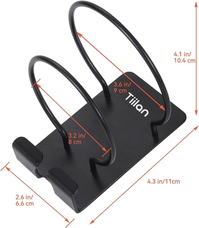 Detalle de Tiilan Wall-Mount Hair Dryer Holder (SUS 304 Stainless Steel, Self-Adhesive) – Black