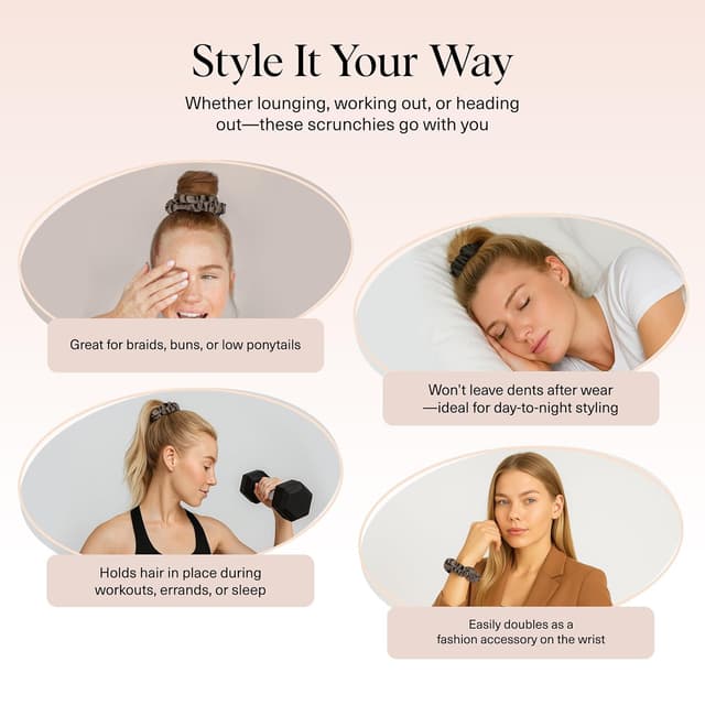 Thumbnail 4 de Kitsch Ultra-Petite Satin Scrunchies 6 pcs ๐