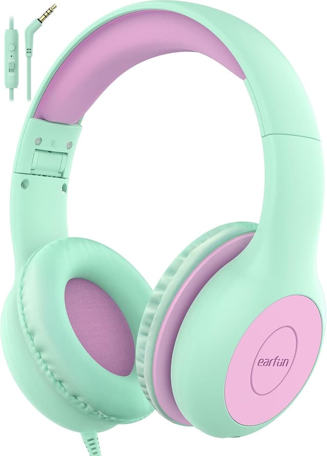 Thumbnail 6 de EarFun Kids Wired Foldable Headphones (85dB volume limiter) – Blue Green