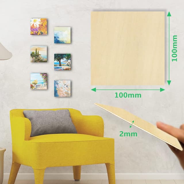 Thumbnail 1 de OWLKELA Compensato 20 pezzi 100×100×2 mm 🪵