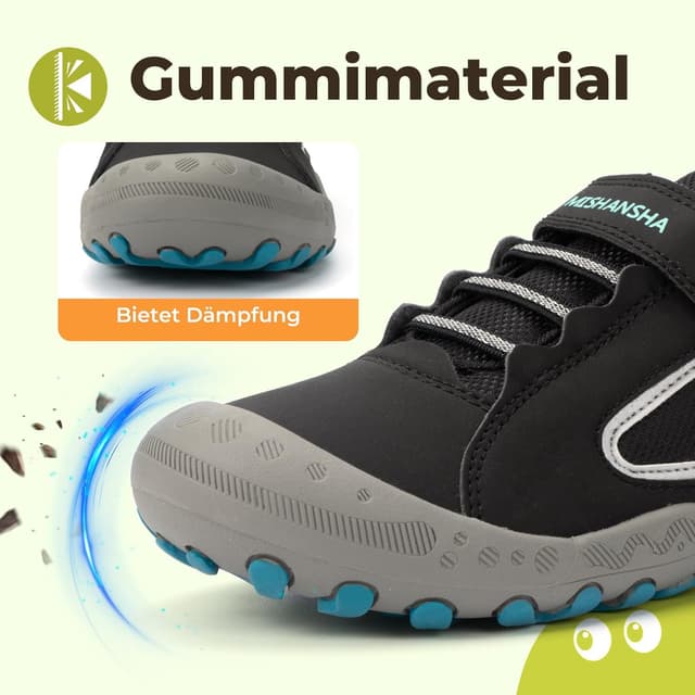 Detalle 2 de Mishansha Unisex-Kinder-Trekkingschuhe für Outdoor & Alltag (Gr. 24–38)