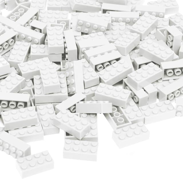 Detalle de Etarnfly Bausteine 100 Teile 2x4 Classic – kompatible weiße Grundsteine für kreatives Bauen