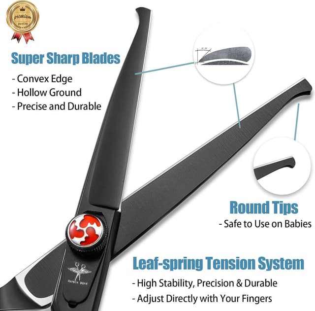 Detalle 2 de Professional Kids Safety Round Tips Hairdressing Scissors for Home Use 6 Inch ✂