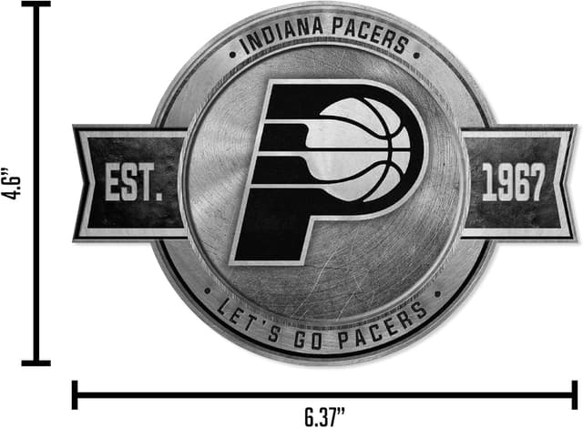 Detalle de Rico Industries Indiana Pacers Pewter Design Badge Basketball Magnet (Car, Fridge & More)