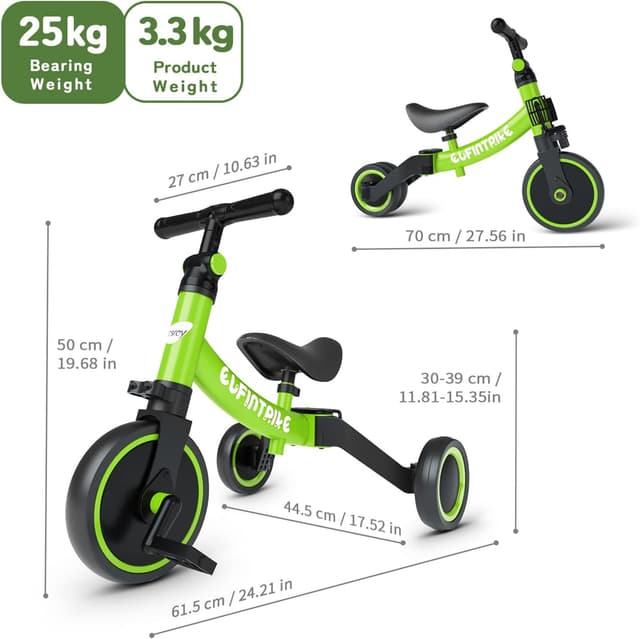 Thumbnail 6 de besrey 5-in-1 Toddler Bike for Ages 1–4, Removable Pedals