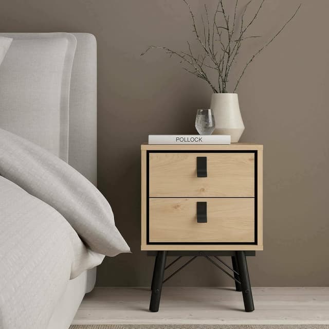 Detalle de Dmora Blanchette comodino rovere 43,3x40,1