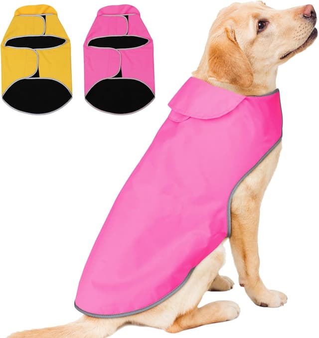 Thumbnail 6 de YFbrite Waterproof Dog Coat – Lightweight Pet Raincoat Jacket (Pink, Small)