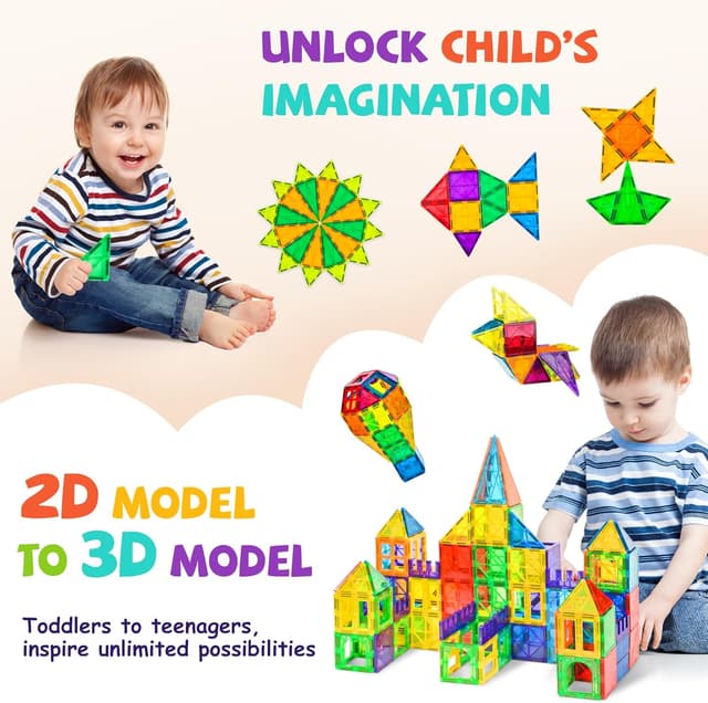 Thumbnail 4 de cossy Magnetic Tiles 120 Pieces 🧩