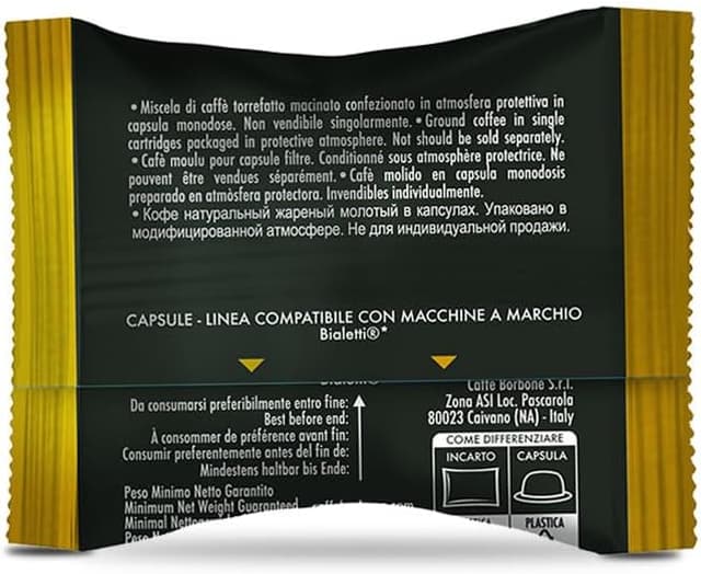 Detalle de Caffè Borbone Oro ☕ 100 Cápsulas para Máquinas Bialetti