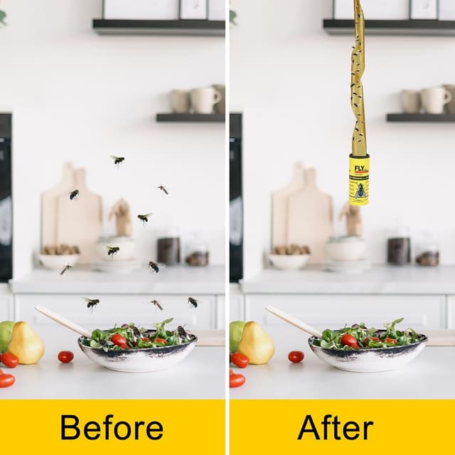 Detalle de 18PCS Fly Paper Strips (TRIITECH) Sticky Fly Ribbon Traps for Indoor & Outdoor