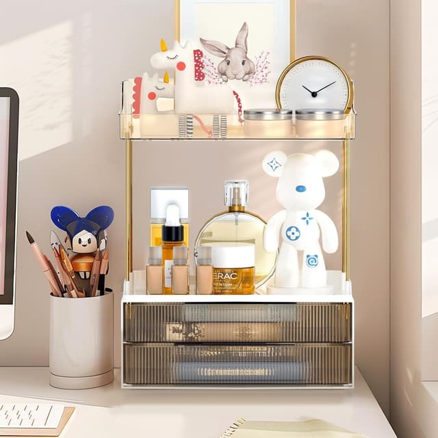 Detalle 2 de KJIXYUNG organizzatore trucco 2 cassetti