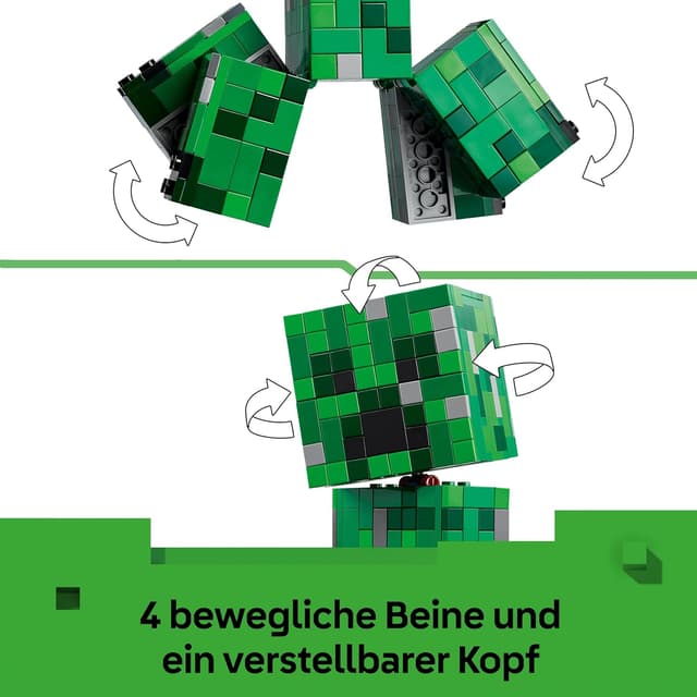 Detalle de LEGO Minecraft Der Creeper (Modell 21276) – bewegliche Actionfigur mit TNT-Element