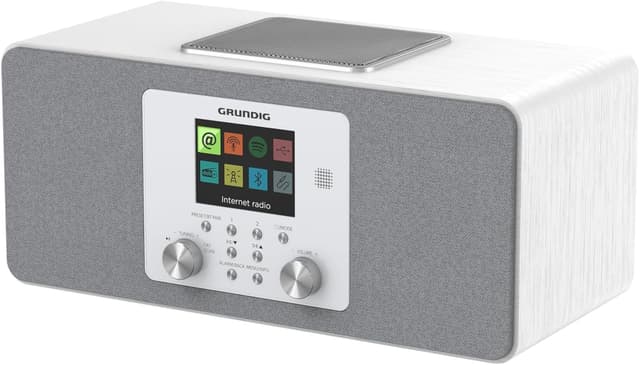 Detalle 2 de Grundig DTR 6100 2.1 DAB+ Webradio mit Subwoofer, 28 W RMS, USB & Spotify Connect (weiß)