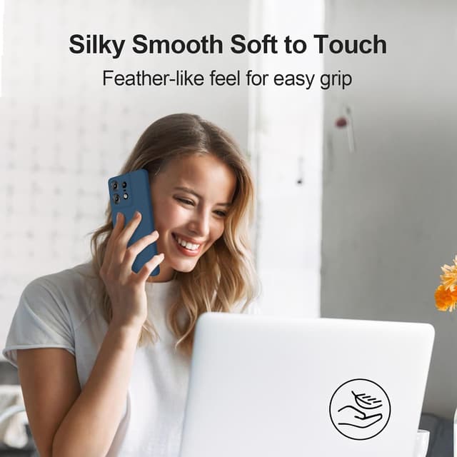 Detalle 2 de GiiYoon Liquid-Silicone Hülle für Motorola Edge 50 Pro – kratzfest, rundum geschützt (Blau)