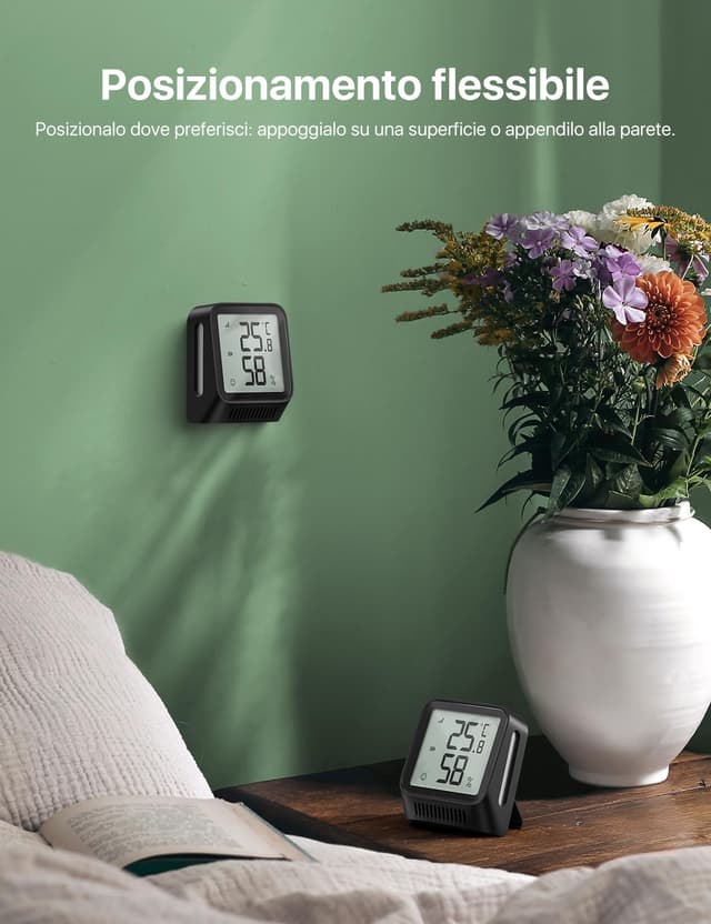 Detalle 2 de X-Sense STH0A Termoigrometro Wi‑Fi interno con app (richiede base SBS50) – 3 pezzi