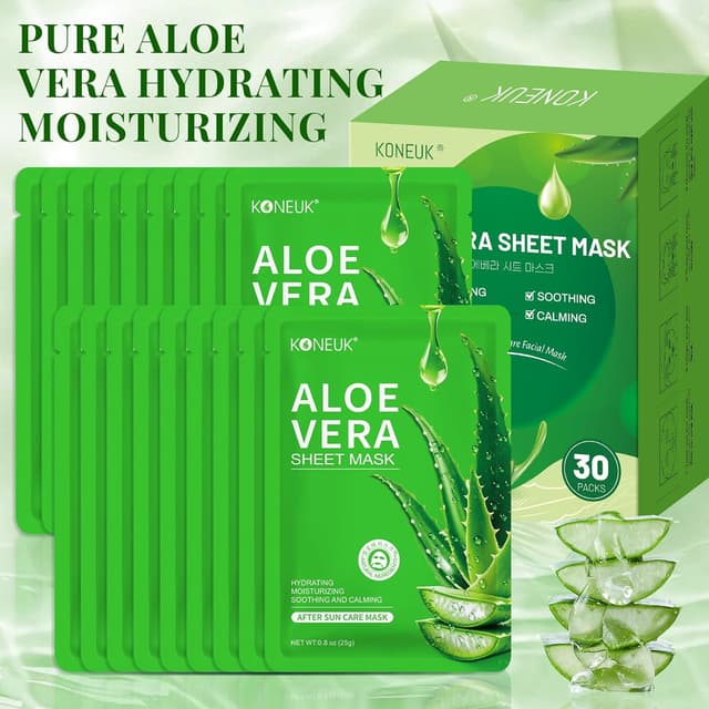 Thumbnail 6 de KONEUK 30-Pack Aloe Vera Hydrating Sheet Face Masks for Moisturizing & Soothing