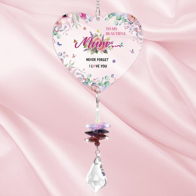 Detalle de Crystal Suncatcher for Mum – “To My Beautiful Mum Never Forget I Love You” gift for Mother’s Day, birthday & more