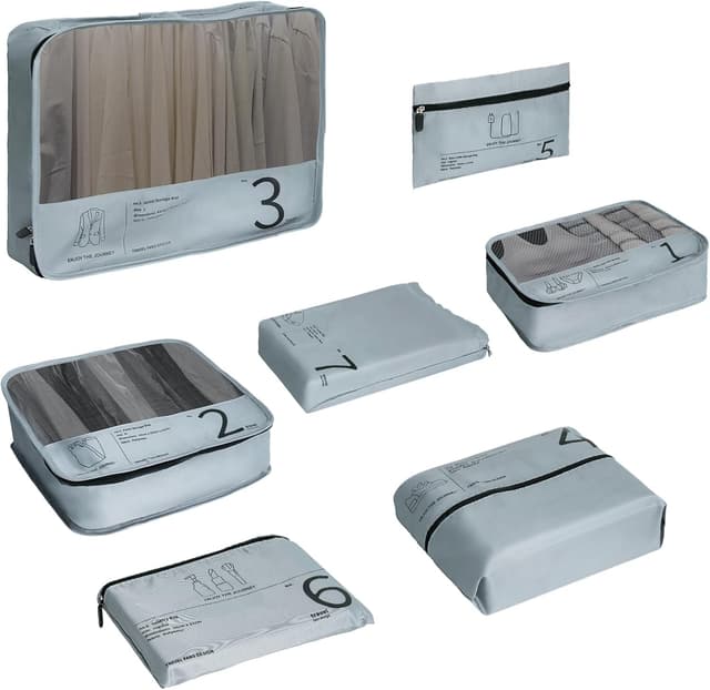 Imagen de TEUYOE 7 Stück Koffer Organizer Set grau en OfertitasTOP