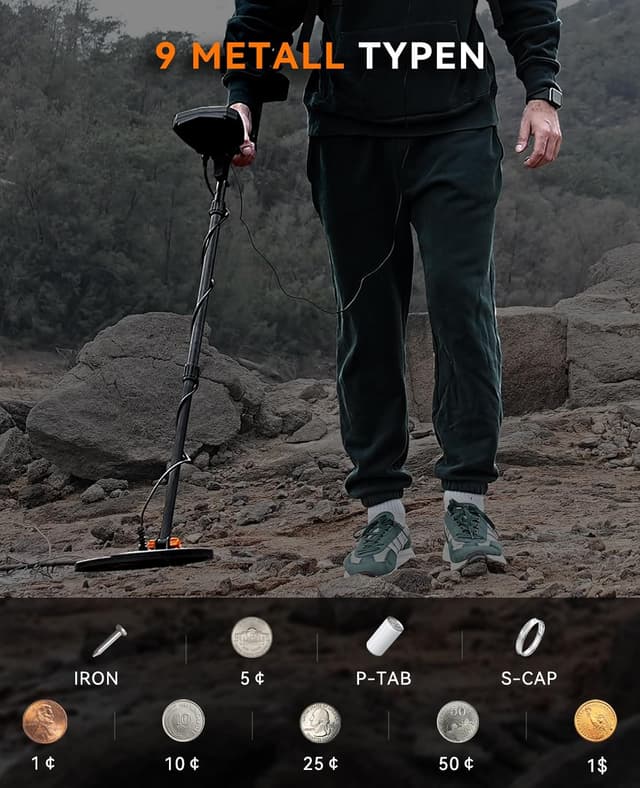 Detalle 2 de SUNPOW Metalldetektor Profi Set, 10 Zoll Tiefe