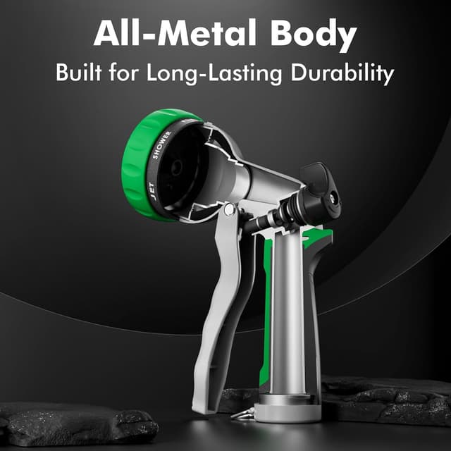 Detalle 2 de Restmo RESTMO Hose Pipe Spray Gun with 7 Patterns and Water Flow Control (Metal, Heavy Duty)