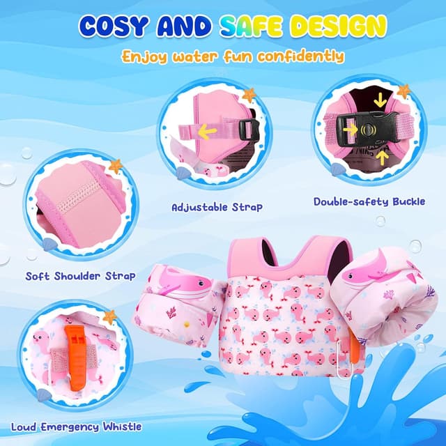 Detalle 2 de MoKo Toddler Swim Vest with Arm Floaties (13–30 lbs / 20–50 lbs / 22–66 lbs)