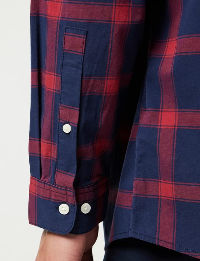 Detalle de Amazon Essentials Men’s Long-Sleeve Slim-Fit Stretch Poplin Shirt