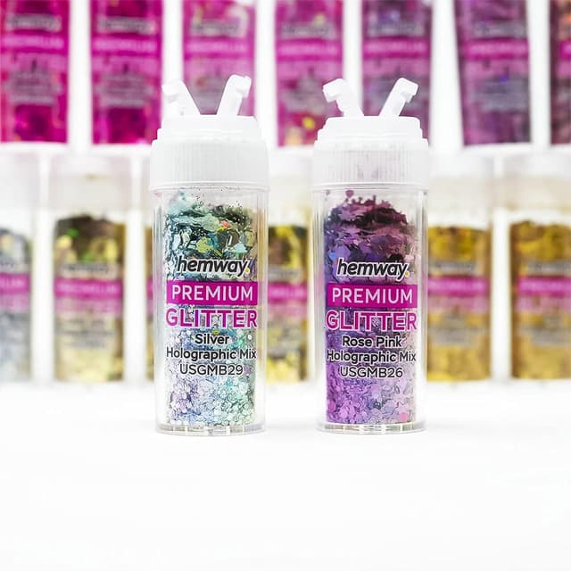Detalle de Hemway Ultra Sparkle Glitter Shaker Box, 54 tubes