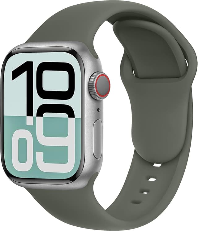 Detalle de SRena C1A silicone Apple Watch strap for Ultra 2/Ultra & Series 11–3 / SE (38–49mm) – Sport secure fit, unisex, Queen Purple