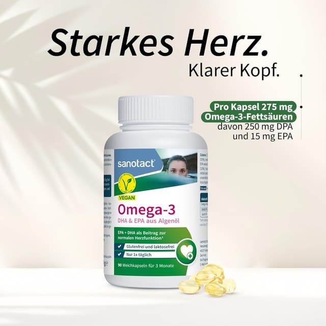 Detalle 2 de Omega-3 vegan von sanotact 90 Kapseln