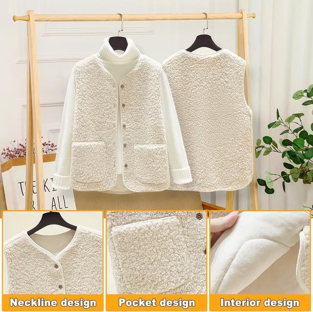 Detalle 2 de beifon Teddy Fleece Weste Damen S/M