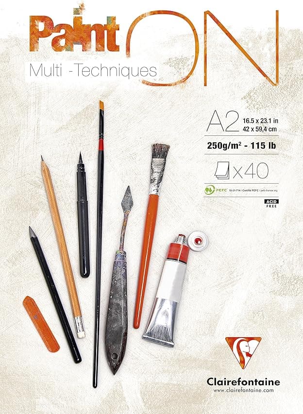 Thumbnail 6 de PaintON Bonded Block Clairefontaine A4 40 Hojas Papel para Dibujo 🎨