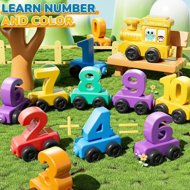Detalle de JUKUDAHU Magnet Number Train Set for Toddlers (Ages 1–4) – Counting & Color Sorting Train Toy