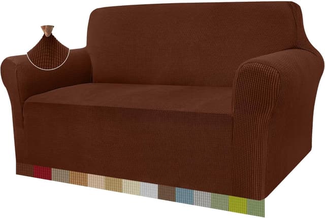 Detalle de Granbest copridivano jacquard altamente elasticizzato (2 posti) “caffè” con protezione per cani e animali