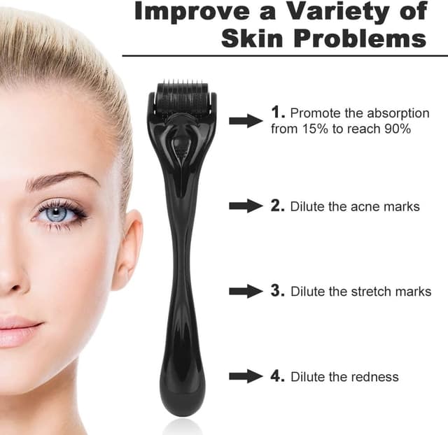 Detalle 2 de LOPHE Derma Roller 2,5 mm (rouleau à micro-aiguilles) pour visage, corps et yeux