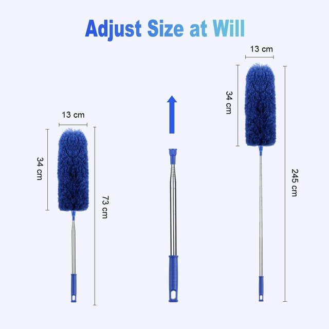 Detalle de Vicloon spolverino telescopico in microfibra con manico lungo fino a 245 cm