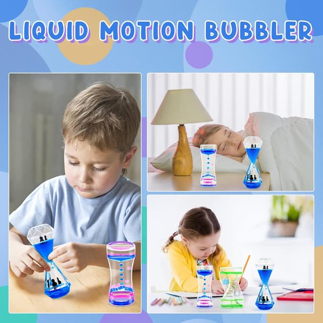 Detalle 2 de Liquid Timer Sensory Hourglass Set of 3 ⏳